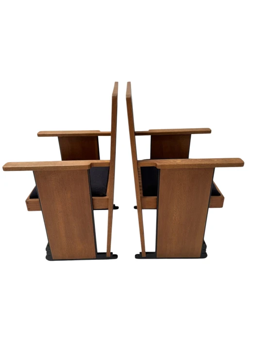 Two Art Deco Modernist High Back Armchairs by Architect Caspers, 1920s